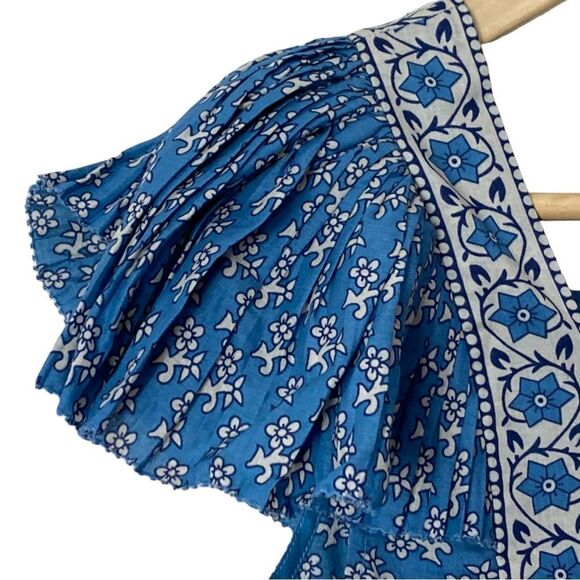 Sea New York Fernanda Tile Print Flutter Sleeve Dress - Picture 4 of 15